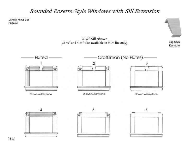 Rounded Rosette style windows with window sill extension