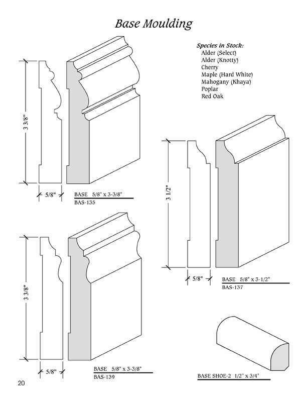 Base and Base Shoe molding available in solid wood