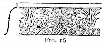 Molding - cymatium decorated with flower of acanthus plant (anthemion)