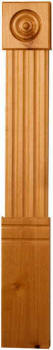 Knotty Alder 3-in-1 Door Trim Leg with rosette, fluted casing and plinth