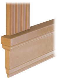 Molding 4-1/4" window sill extension with 3-1/8" fluted casing