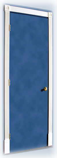 3-in-1 Door with Rosettes and stop-fluted casing & header