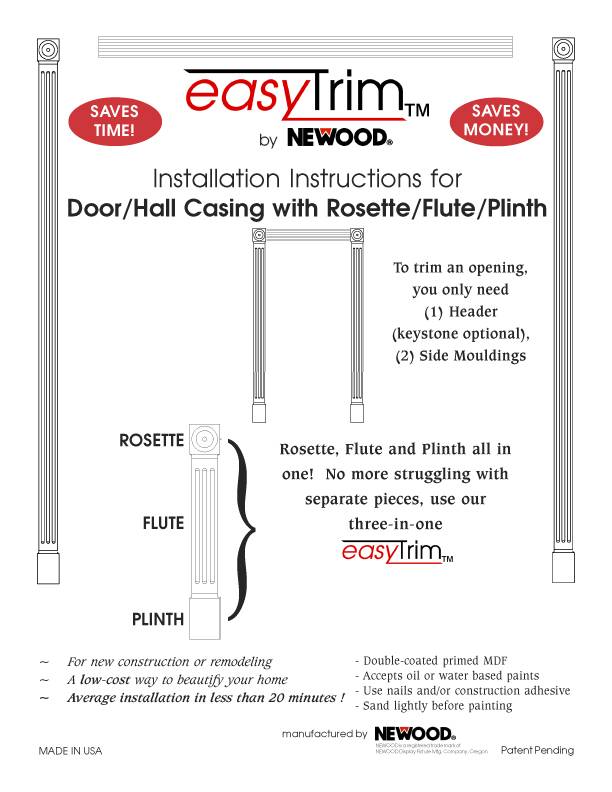 how to install door and hall casing with rosette, flute, plinth 1