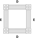 Fluted Window Trim with 4 square rosettes