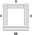 Window molding trim with square rosettes and window sill