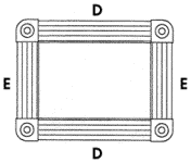 Window molding trim with 4 rounded rosettes and fluted casing