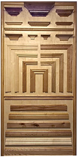 Millwork - solid wood samples of crown molding, casing, etc.